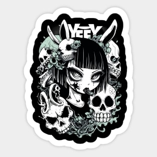 bunny girl senpai with skulls Sticker